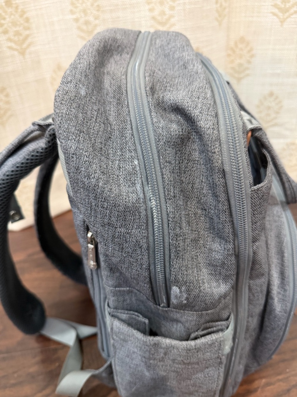 Ruvalino Gray Diaper Bag Backpack - Picture 2 of 6